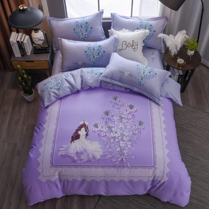 91家纺网 家纺一手货源 找家纺 雲归梦 2020新款13372全棉大版四件套第二批 伊人花香