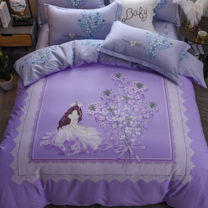 91家纺网 家纺一手货源 找家纺 雲归梦 2020新款13372全棉大版四件套第二批 伊人花香