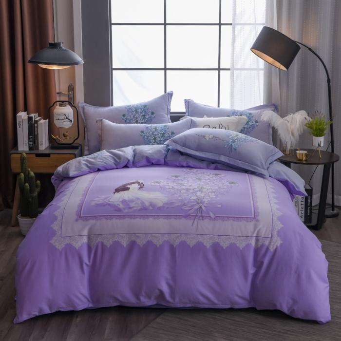 91家纺网 家纺一手货源 找家纺 雲归梦 2020新款13372全棉大版四件套第二批 伊人花香