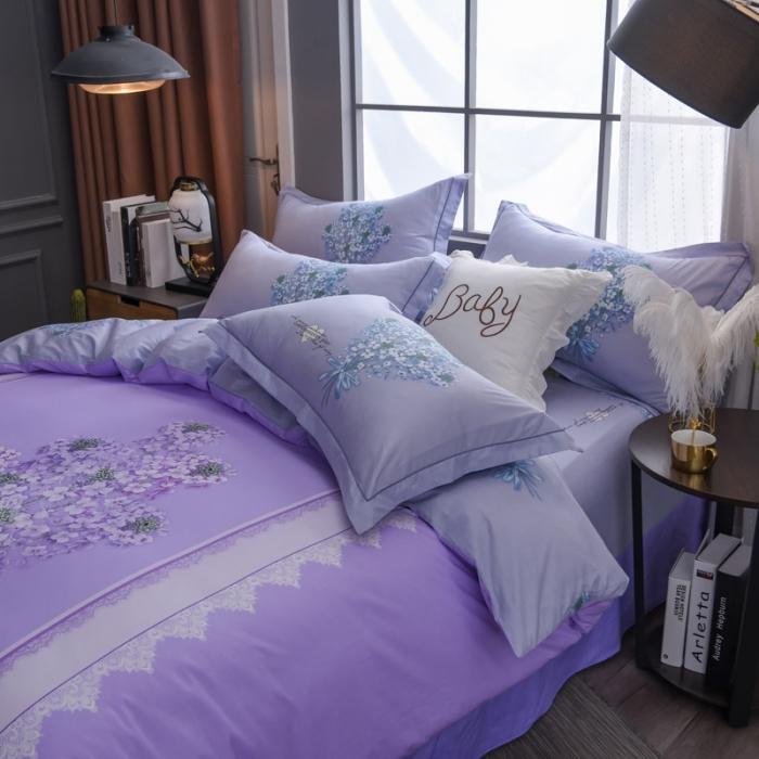 91家纺网 家纺一手货源 找家纺 雲归梦 2020新款13372全棉大版四件套第二批 伊人花香