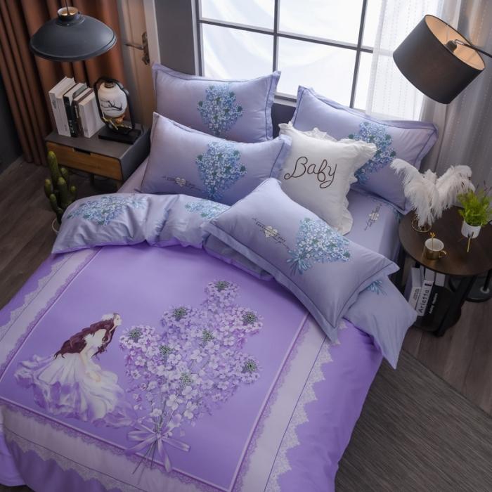 91家纺网 家纺一手货源 找家纺 雲归梦 2020新款13372全棉大版四件套第二批 伊人花香