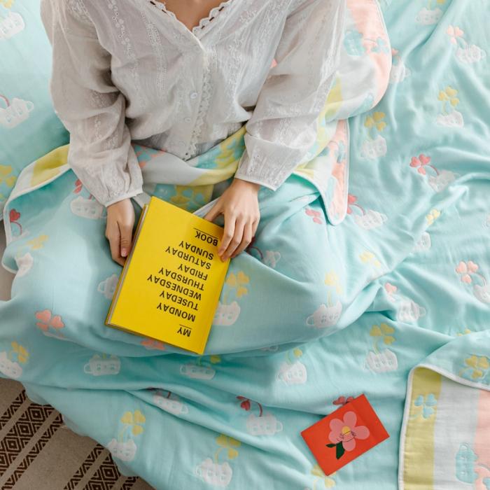 91家纺网 家纺一手货源 找家纺 （总）朴尔六层纱布毛巾被纯棉单双人夏凉被儿童盖毯床单