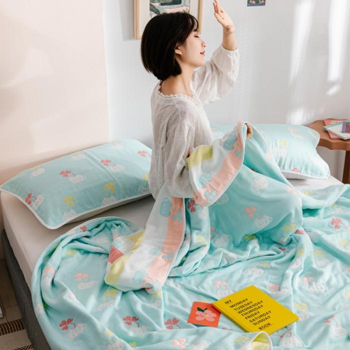 91家纺网 家纺一手货源 找家纺 （总）朴尔六层纱布毛巾被纯棉单双人夏凉被儿童盖毯床单