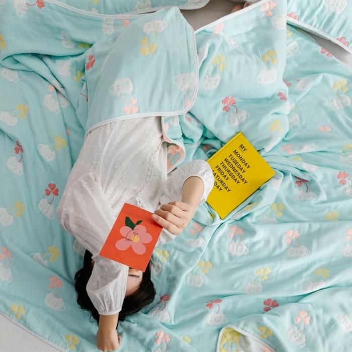 91家纺网 家纺一手货源 找家纺 （总）朴尔六层纱布毛巾被纯棉单双人夏凉被儿童盖毯床单