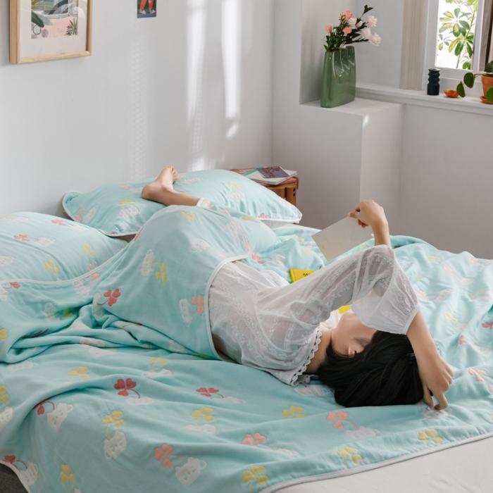 91家纺网 家纺一手货源 找家纺 （总）朴尔六层纱布毛巾被纯棉单双人夏凉被儿童盖毯床单