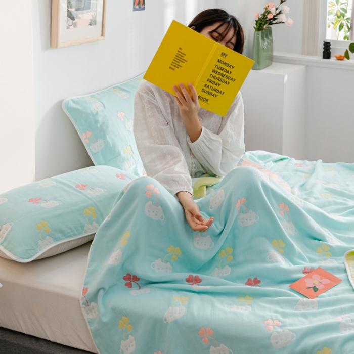 91家纺网 家纺一手货源 找家纺 （总）朴尔六层纱布毛巾被纯棉单双人夏凉被儿童盖毯床单