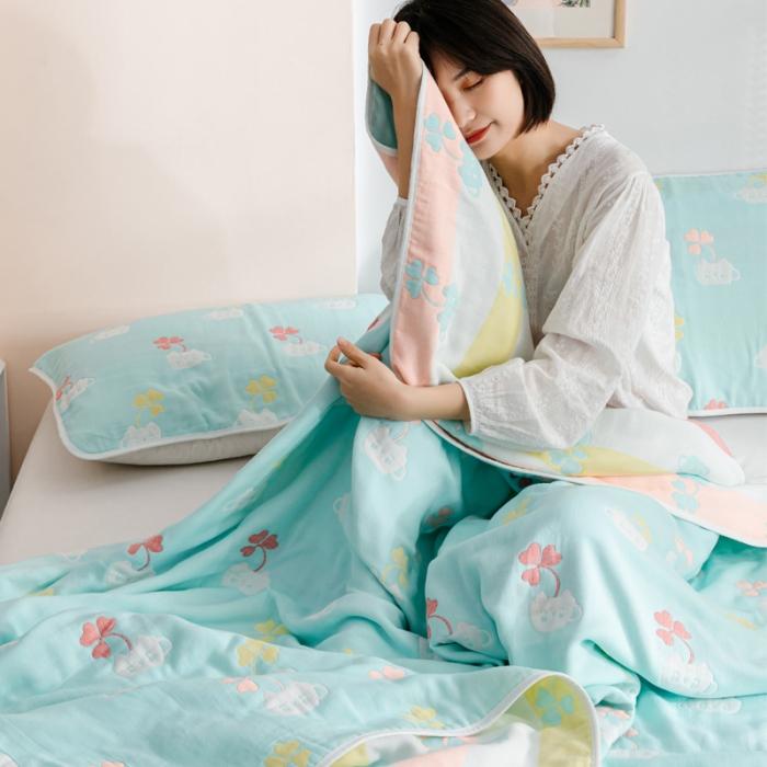 91家纺网 家纺一手货源 找家纺 （总）朴尔六层纱布毛巾被纯棉单双人夏凉被儿童盖毯床单