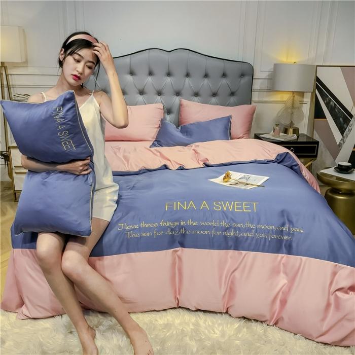 91家纺网 家纺一手货源 找家纺 （总）润缦 2020新款水洗真丝四件套双拼系列