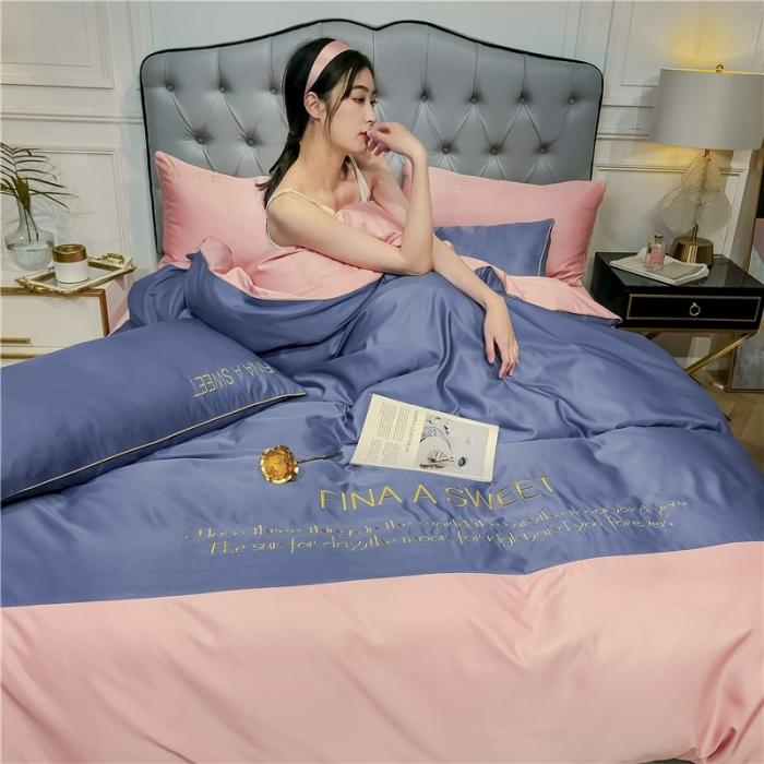 91家纺网 家纺一手货源 找家纺 （总）润缦 2020新款水洗真丝四件套双拼系列