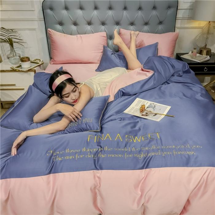 91家纺网 家纺一手货源 找家纺 （总）润缦 2020新款水洗真丝四件套双拼系列