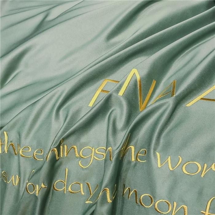 91家纺网 家纺一手货源 找家纺 润缦 2020新款水洗真丝四件套双拼系列 灰草绿+玫瑰粉