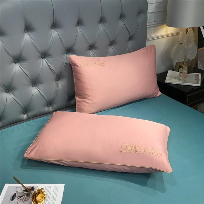 91家纺网 家纺一手货源 找家纺 润缦 2020新款水洗真丝四件套双拼系列 浅豆沙+浅石兰