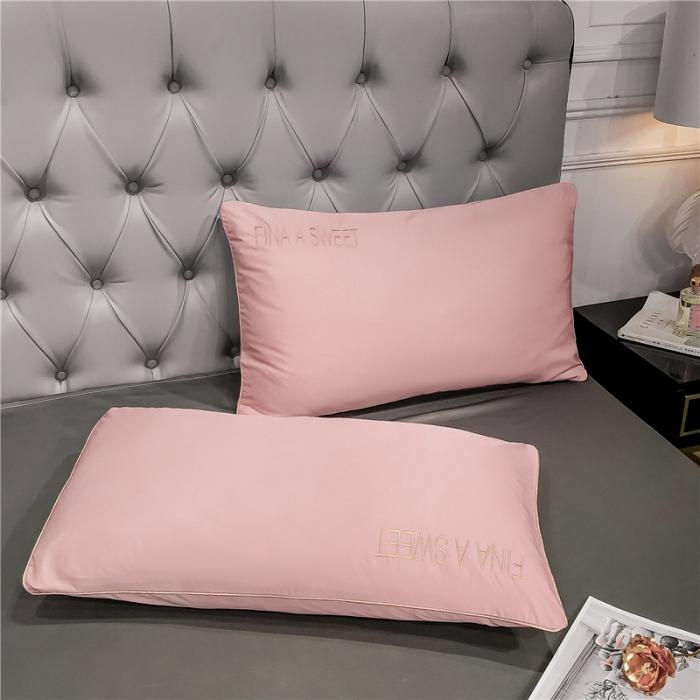 91家纺网 家纺一手货源 找家纺 润缦 2020新款水洗真丝四件套双拼系列 浅豆沙+绅士灰