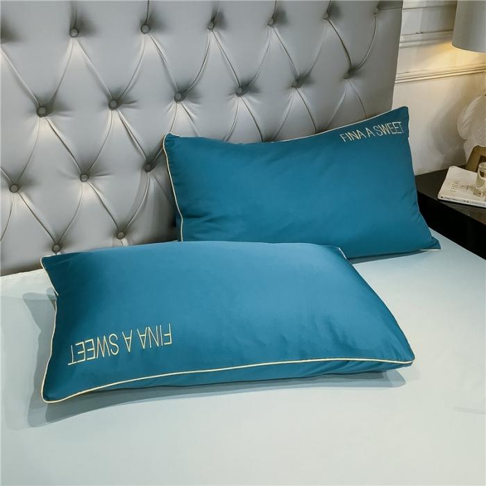 91家纺网 家纺一手货源 找家纺 润缦 2020新款水洗真丝四件套双拼系列 月光蓝+梵星蓝