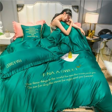 91家纺网 家纺一手货源 找家纺 （总）润缦 2020新款水洗真丝四件套爱心系列