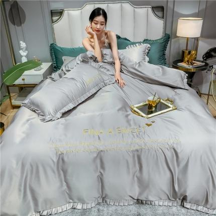 91家纺网 家纺一手货源 找家纺 （总）润缦 2020新款水洗真丝四件套爱心系列