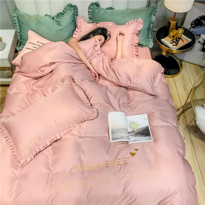 91家纺网 家纺一手货源 找家纺 （总）润缦 2020新款水洗真丝四件套爱心系列