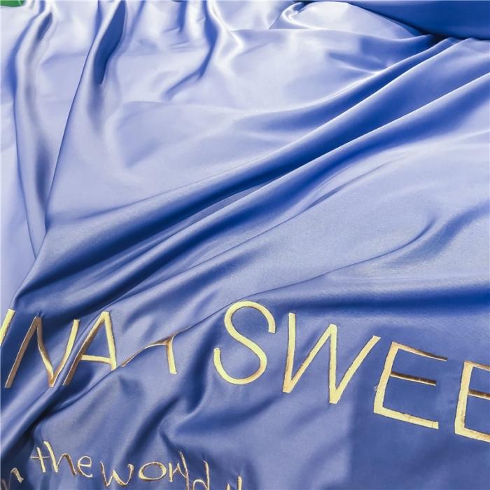 91家纺网 家纺一手货源 找家纺 润缦 2020新款水洗真丝四件套爱心系列 爱心-宾利蓝