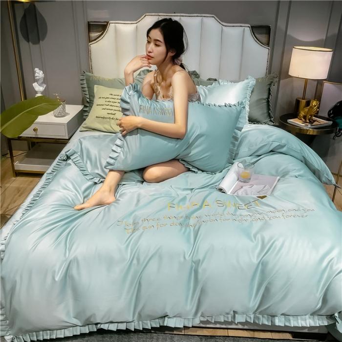 91家纺网 家纺一手货源 找家纺 润缦 2020新款水洗真丝四件套爱心系列 爱心-梵星兰