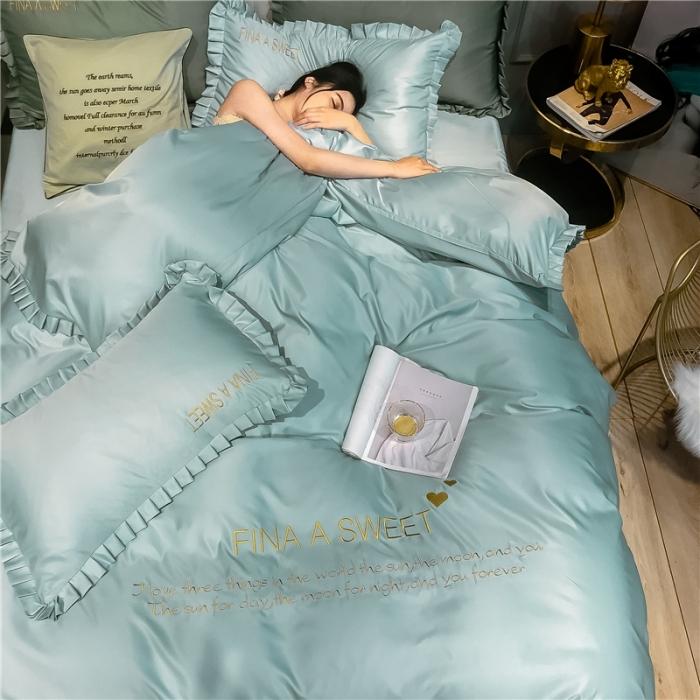 91家纺网 家纺一手货源 找家纺 润缦 2020新款水洗真丝四件套爱心系列 爱心-梵星兰