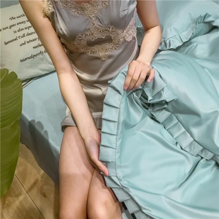 91家纺网 家纺一手货源 找家纺 润缦 2020新款水洗真丝四件套爱心系列 爱心-梵星兰