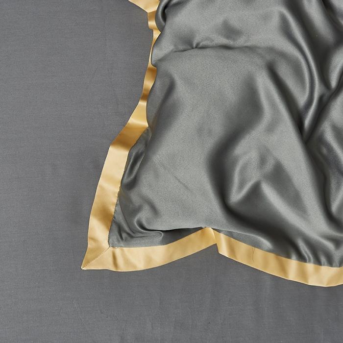 91家纺网 家纺一手货源 找家纺 安妮 2020新款水洗真丝凯茜四件套 光泽灰