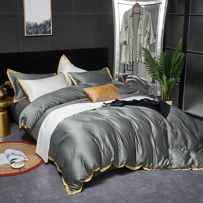 91家纺网 家纺一手货源 找家纺 （总）安妮 2020新款水洗真丝凯茜四件套床笠款