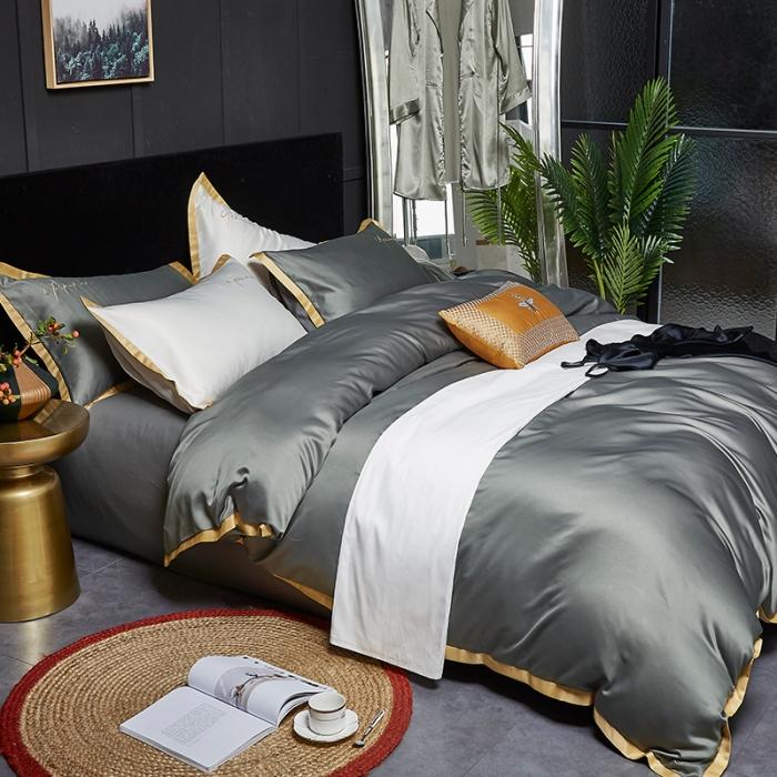 91家纺网 家纺一手货源 找家纺 （总）安妮 2020新款水洗真丝凯茜四件套床笠款