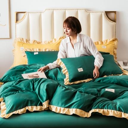 91家纺网 家纺一手货源 找家纺 （总）芃成 2020新款水洗真丝库里南花边四件套