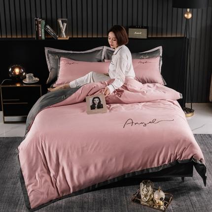 91家纺网 家纺一手货源 找家纺 （总）芃成 2020新款水洗真丝天使宽边绣花四件套