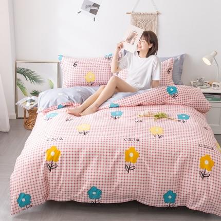 91家纺网 家纺一手货源 找家纺 芃成 2020新款12868全棉四件套 香奈-粉