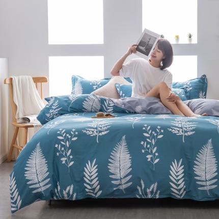 91家纺网 家纺一手货源 找家纺 芃成 2020新款12868全棉四件套 叶叶情思