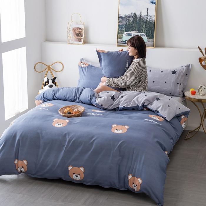 91家纺网 家纺一手货源 找家纺 芃成 2020新款12868全棉四件套 布朗熊