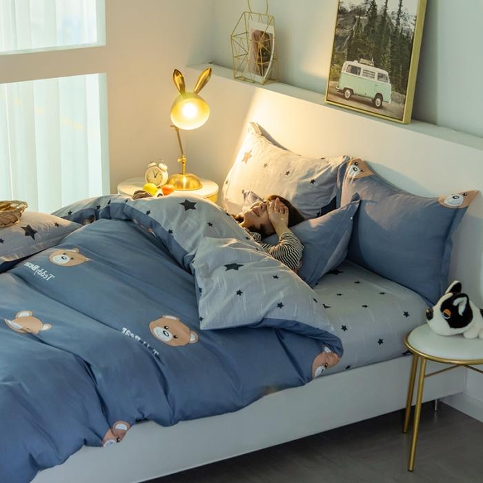 91家纺网 家纺一手货源 找家纺 芃成 2020新款12868全棉四件套 布朗熊