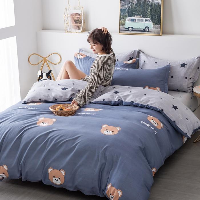 91家纺网 家纺一手货源 找家纺 芃成 2020新款12868全棉四件套 布朗熊