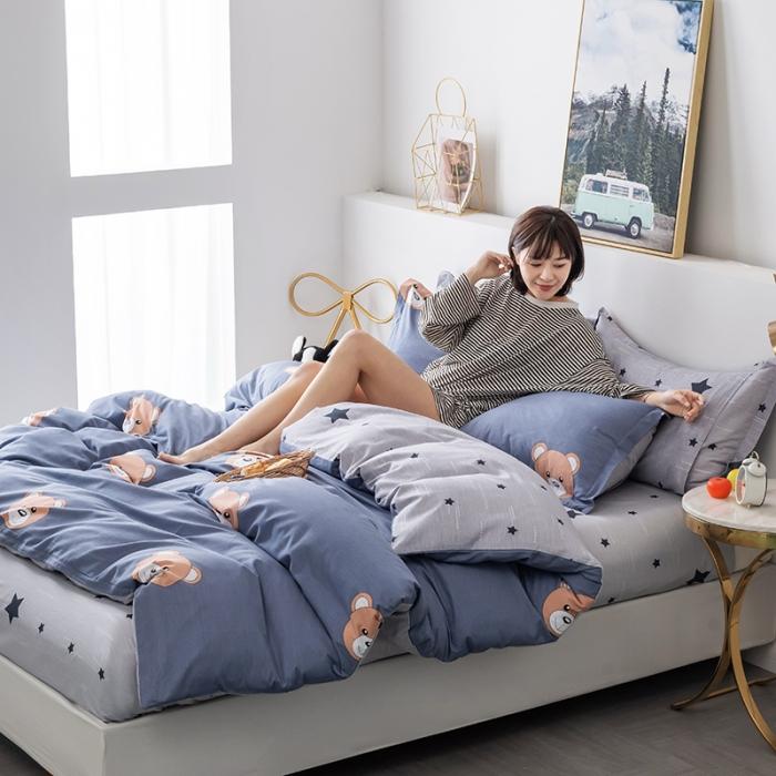 91家纺网 家纺一手货源 找家纺 芃成 2020新款12868全棉四件套 布朗熊