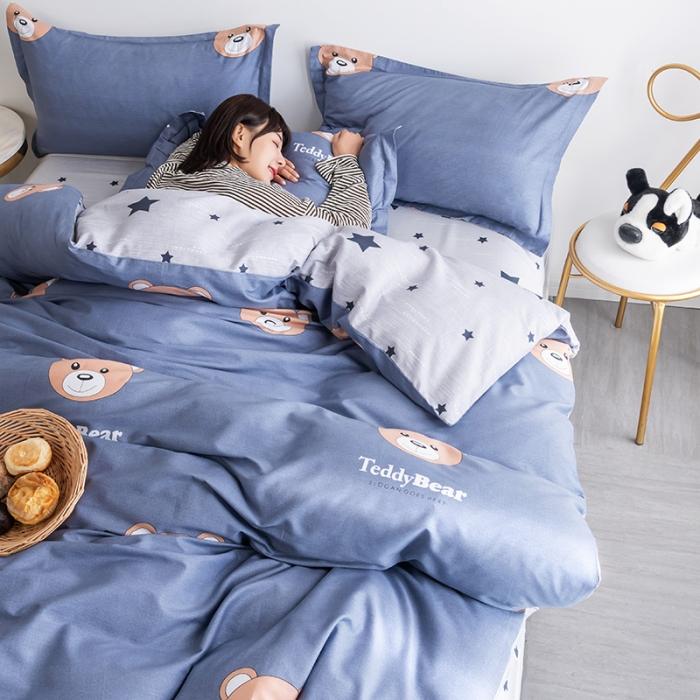 91家纺网 家纺一手货源 找家纺 芃成 2020新款12868全棉四件套 布朗熊