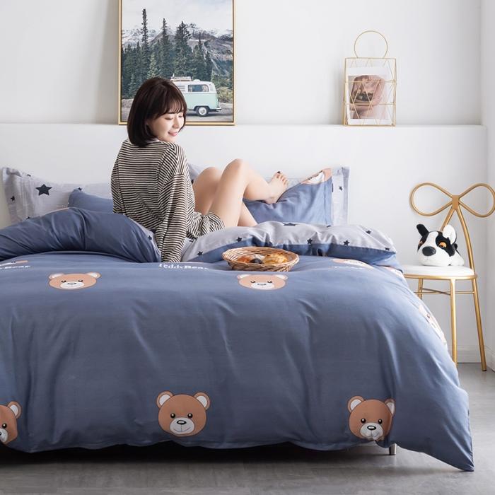 91家纺网 家纺一手货源 找家纺 芃成 2020新款12868全棉四件套 布朗熊