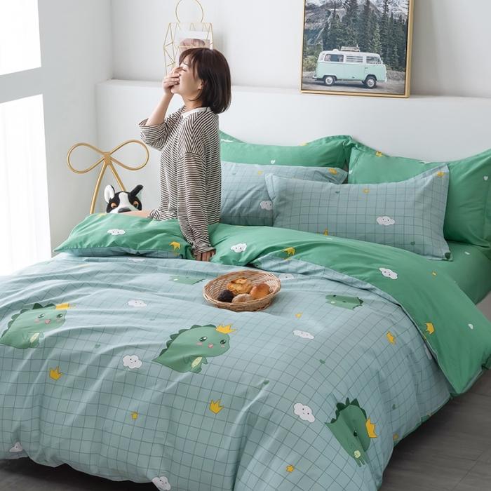 91家纺网 家纺一手货源 找家纺 芃成 2020新款12868全棉四件套 动漫恐龙