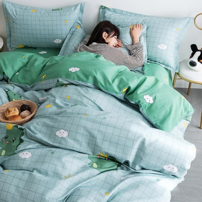 91家纺网 家纺一手货源 找家纺 芃成 2020新款12868全棉四件套 动漫恐龙