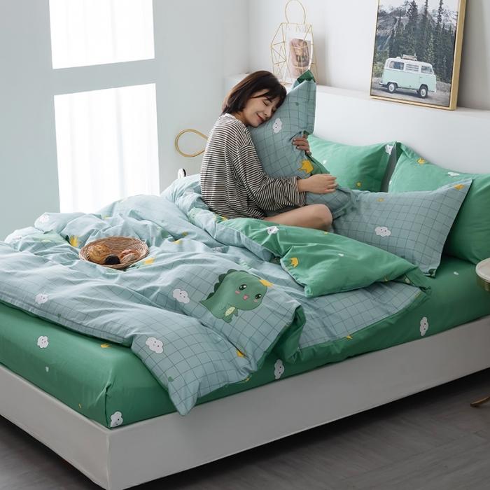 91家纺网 家纺一手货源 找家纺 芃成 2020新款12868全棉四件套 动漫恐龙