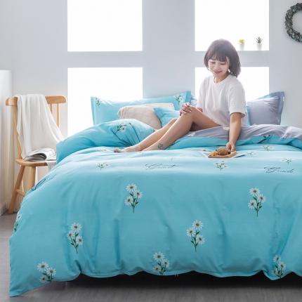 芃成 2020新款12868全棉四件套 花香清新-蓝