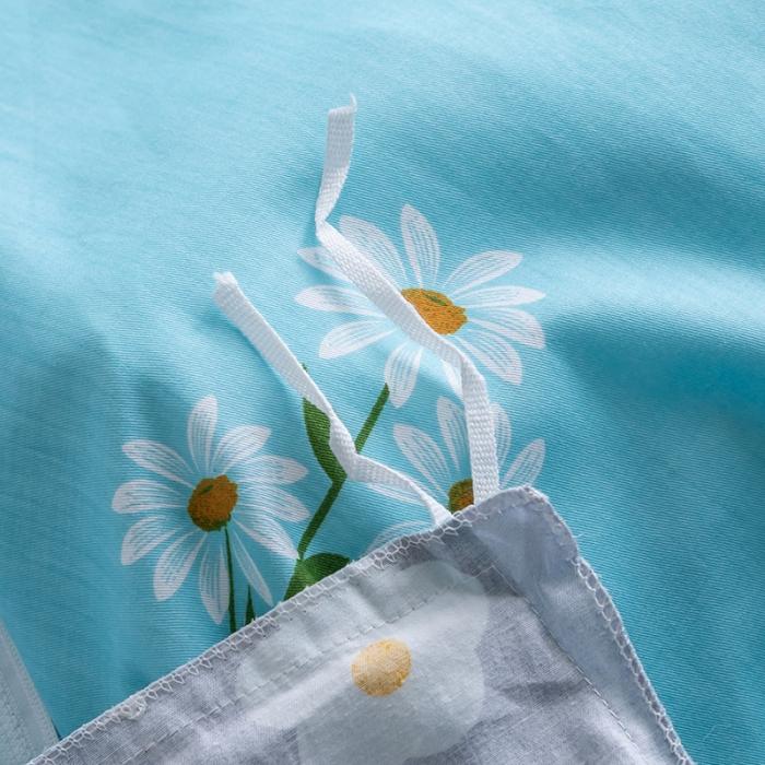 91家纺网 家纺一手货源 找家纺 芃成 2020新款12868全棉四件套 花香清新-蓝