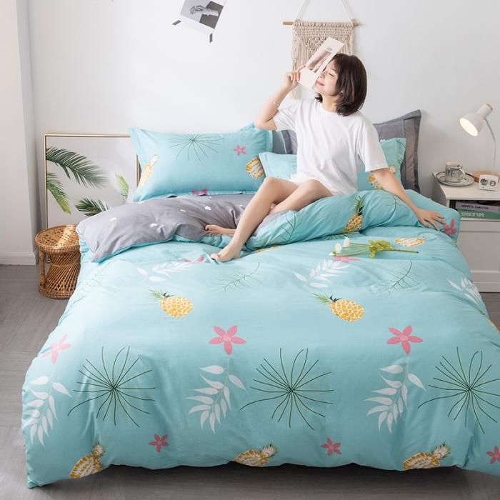 91家纺网 家纺一手货源 找家纺 芃成 2020新款12868全棉四件套 金菠萝