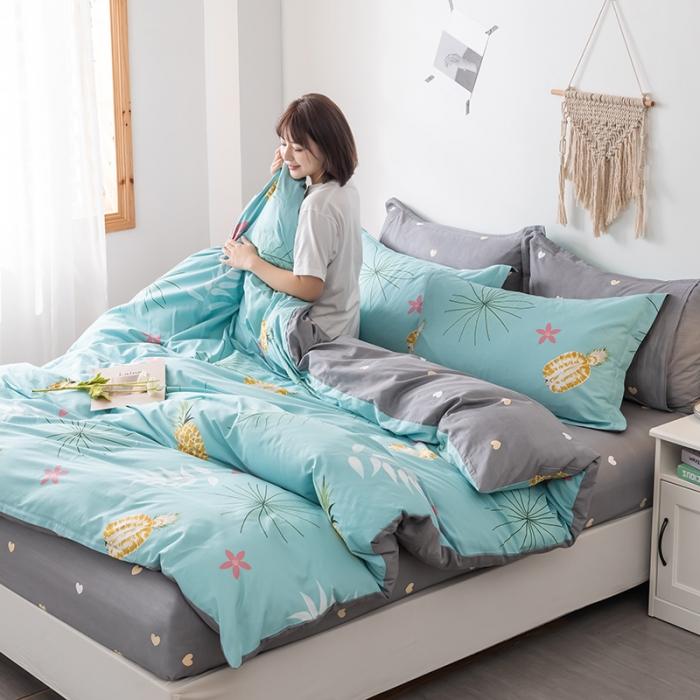 91家纺网 家纺一手货源 找家纺 芃成 2020新款12868全棉四件套 金菠萝