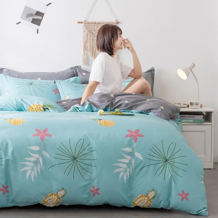 91家纺网 家纺一手货源 找家纺 芃成 2020新款12868全棉四件套 金菠萝