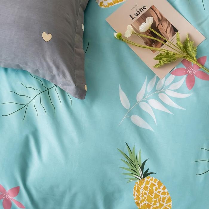 91家纺网 家纺一手货源 找家纺 芃成 2020新款12868全棉四件套 金菠萝