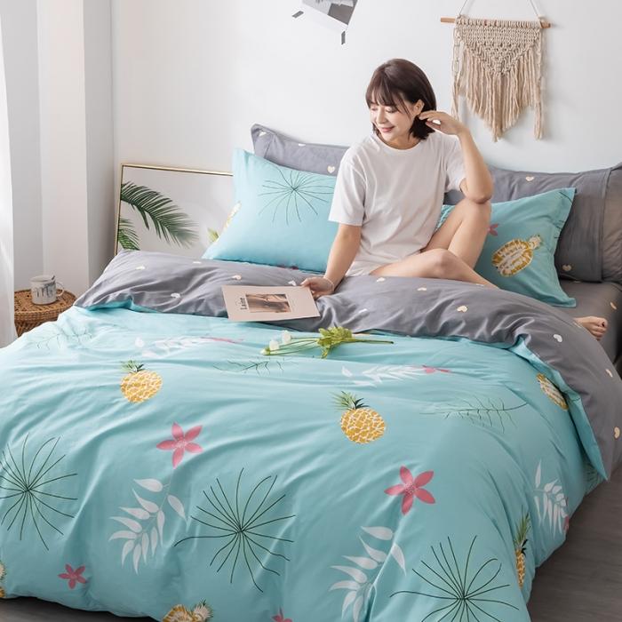 91家纺网 家纺一手货源 找家纺 芃成 2020新款12868全棉四件套 金菠萝