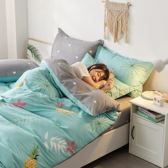 91家纺网 家纺一手货源 找家纺 芃成 2020新款12868全棉四件套 金菠萝