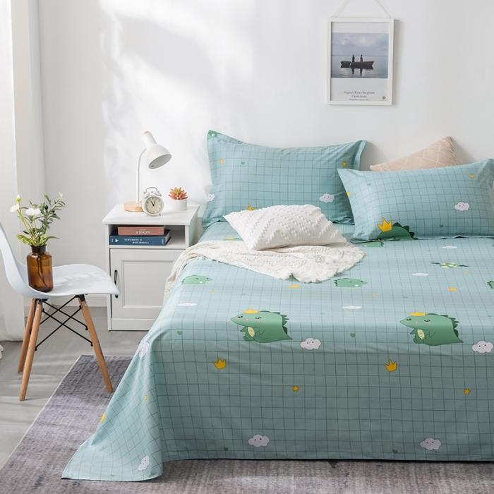 91家纺网 家纺一手货源 找家纺 芃成 2020新款12868全棉单床单 动漫恐龙